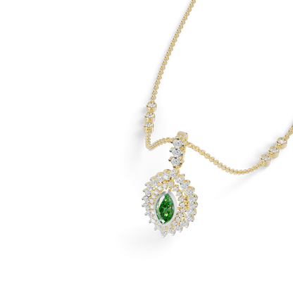 Guru Jewel's Vibrant Green Eye-Shaped Gemstone Pendant for Her