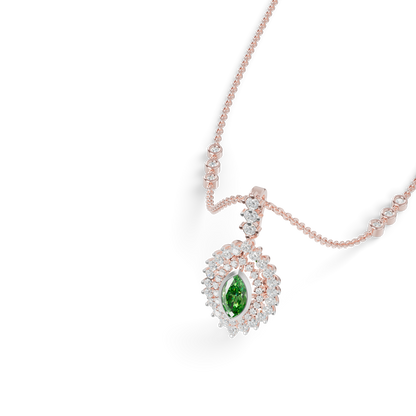 Guru Jewel's Vibrant Green Eye-Shaped Gemstone Pendant for Her