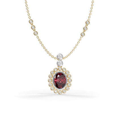 Guru Jewel's Luminous Crimson Oval Gemstone Pendant for Her