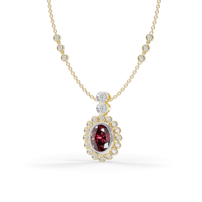 Guru Jewel's Luminous Crimson Oval Gemstone Pendant for Her