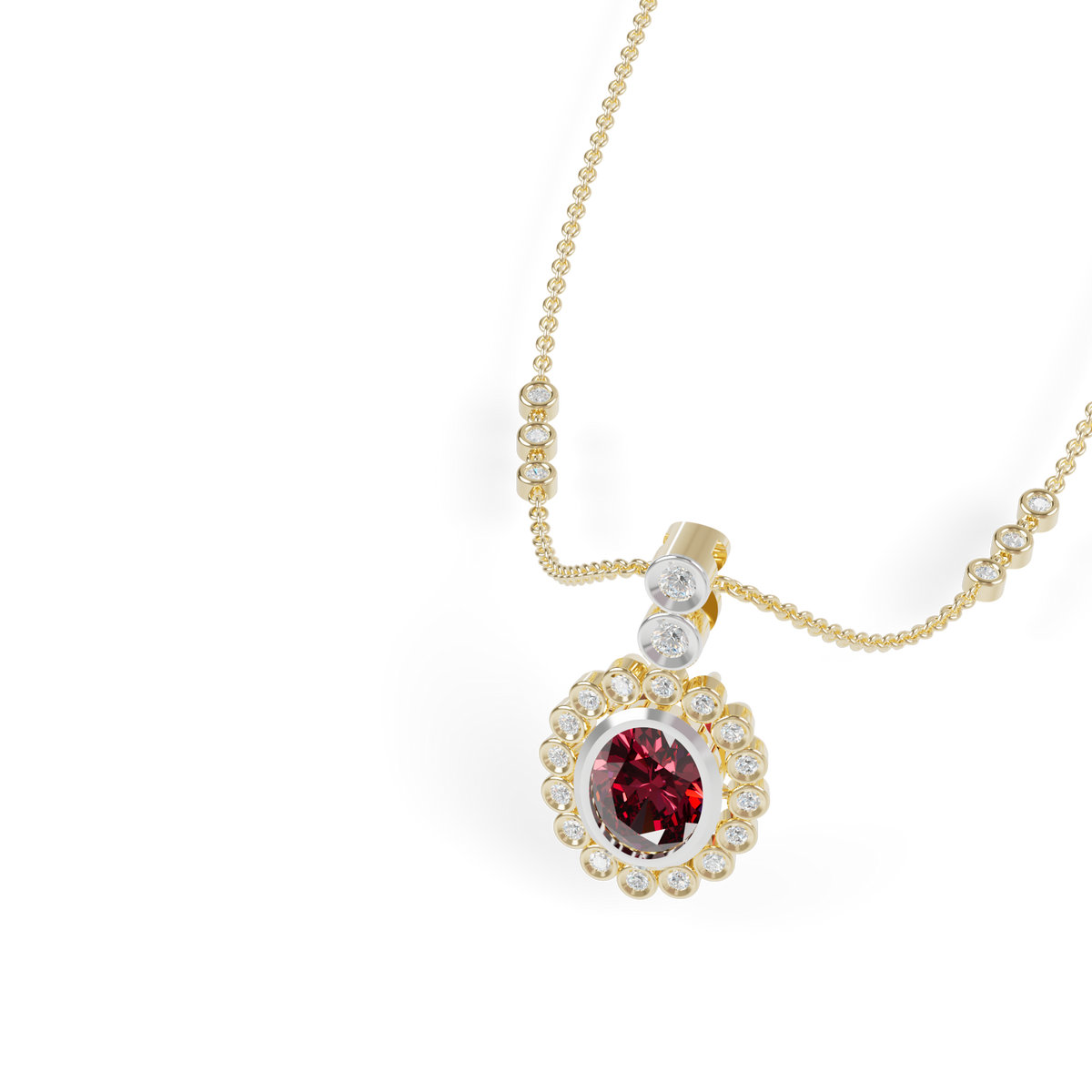 Guru Jewel's Luminous Crimson Oval Gemstone Pendant for Her