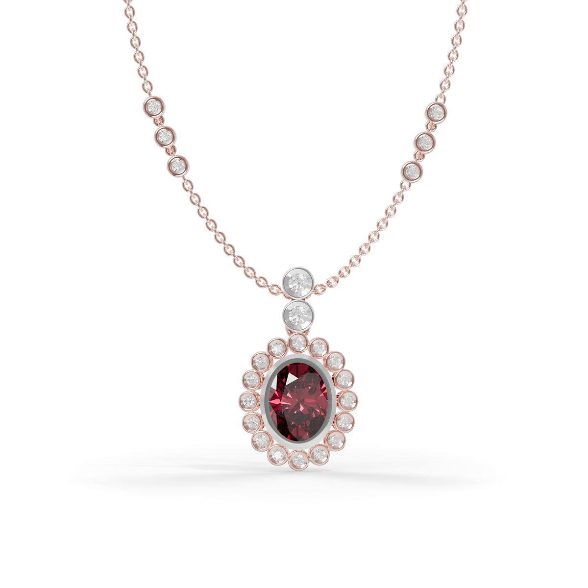 Guru Jewel's Luminous Crimson Oval Gemstone Pendant for Her
