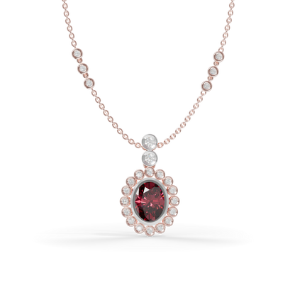 Guru Jewel's Luminous Crimson Oval Gemstone Pendant for Her
