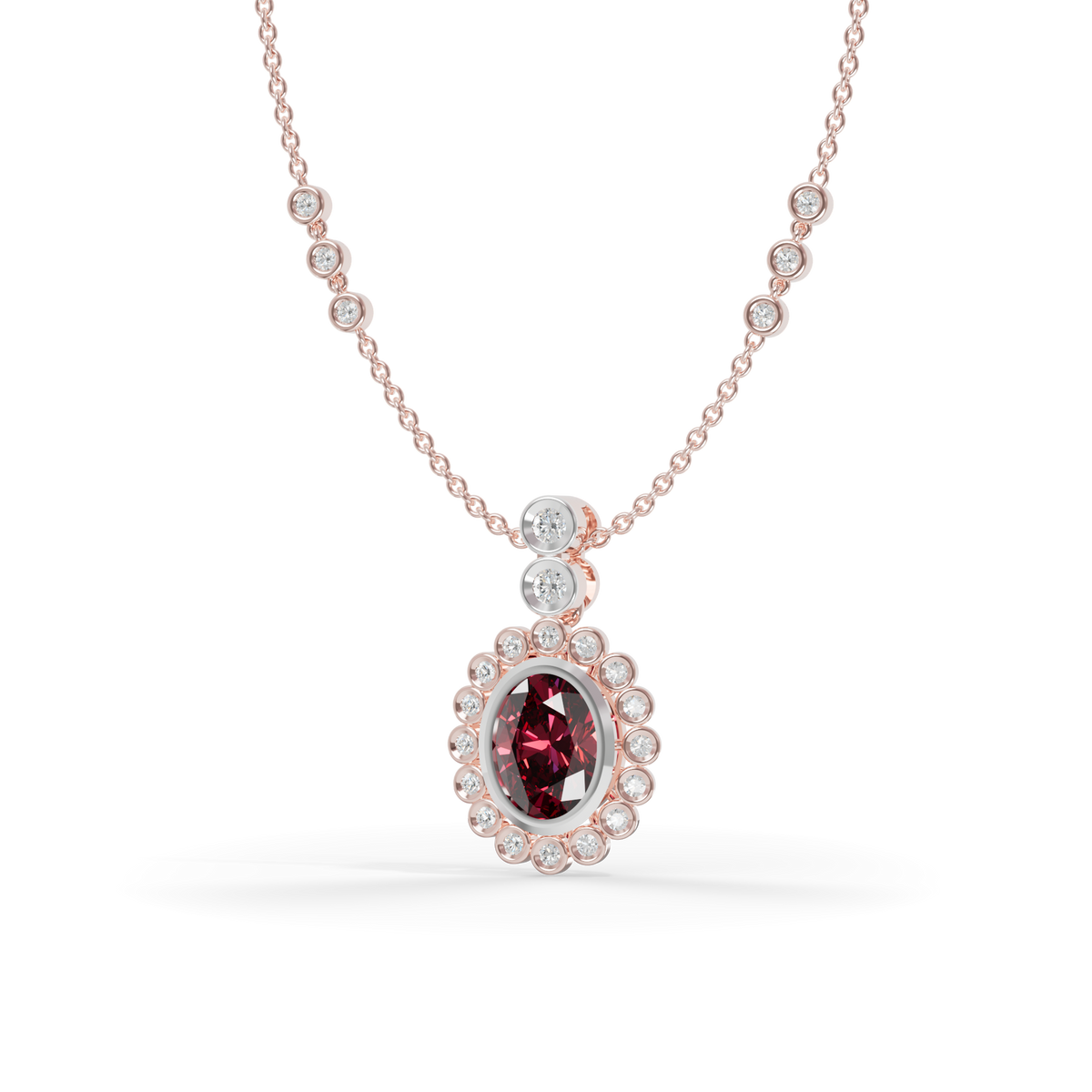 Guru Jewel's Luminous Crimson Oval Gemstone Pendant for Her