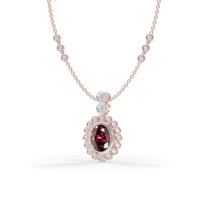 Guru Jewel's Luminous Crimson Oval Gemstone Pendant for Her