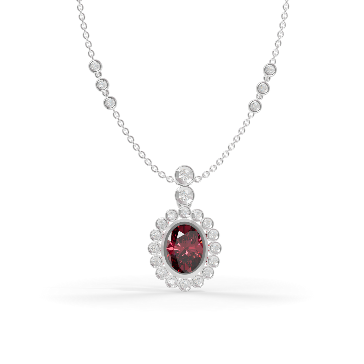 Guru Jewel's Luminous Crimson Oval Gemstone Pendant for Her