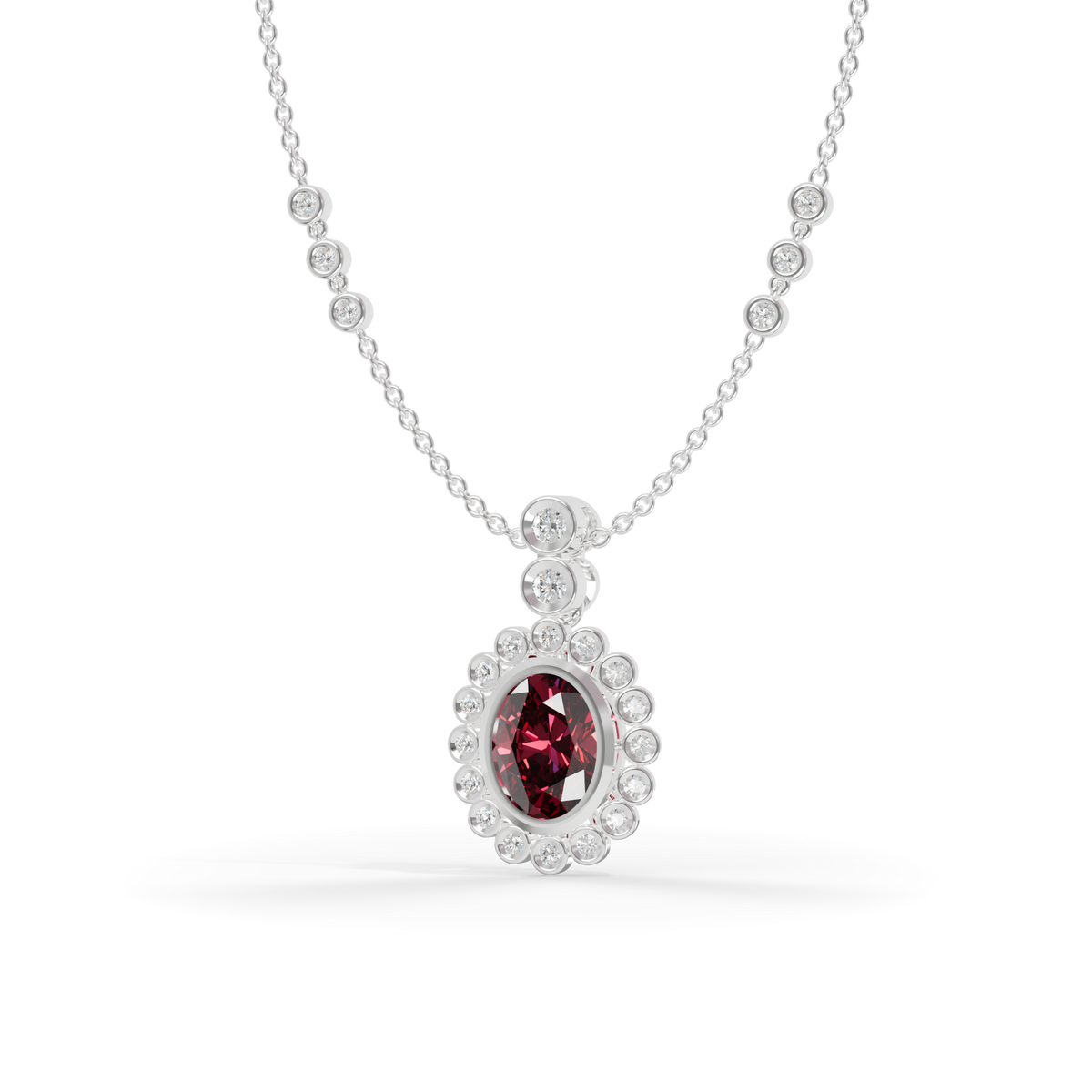 Guru Jewel's Luminous Crimson Oval Gemstone Pendant for Her