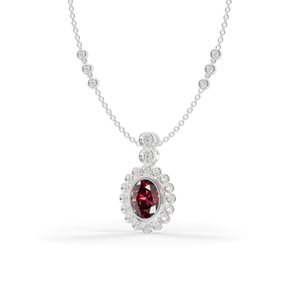 Guru Jewel's Luminous Crimson Oval Gemstone Pendant for Her