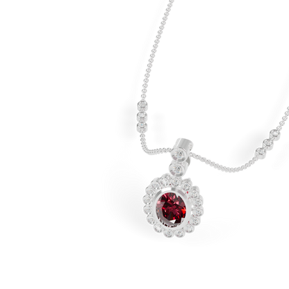 Guru Jewel's Luminous Crimson Oval Gemstone Pendant for Her