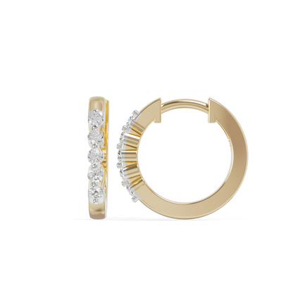 Guru Jewel's Diamond-Studded Oval Hoop with Scalloped Detailing  Earrings for Her