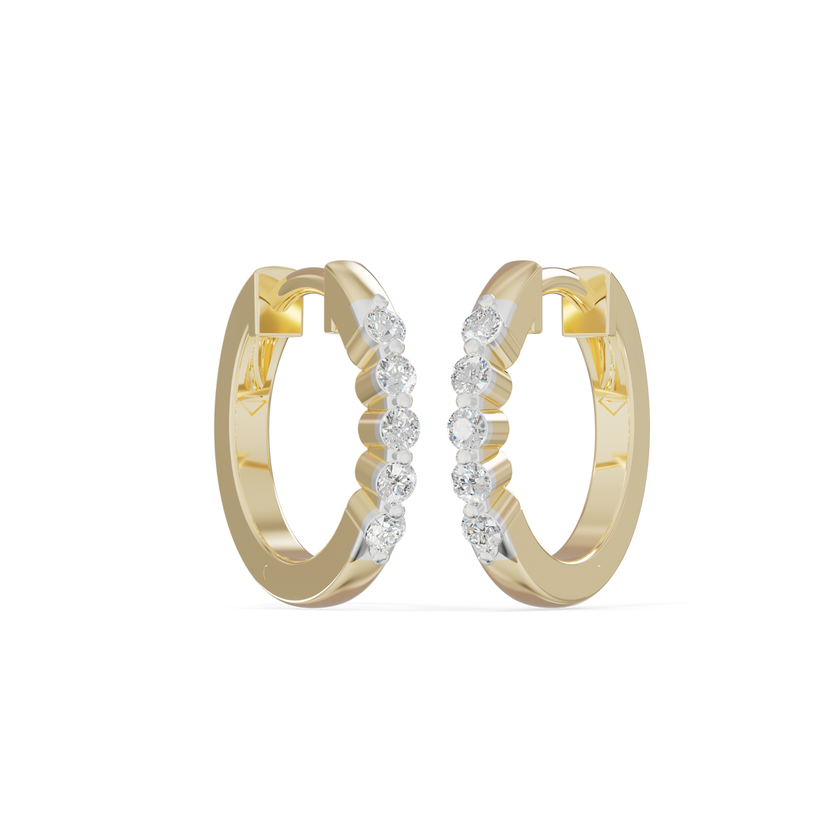 Guru Jewel's Diamond-Studded Oval Hoop with Scalloped Detailing  Earrings for Her