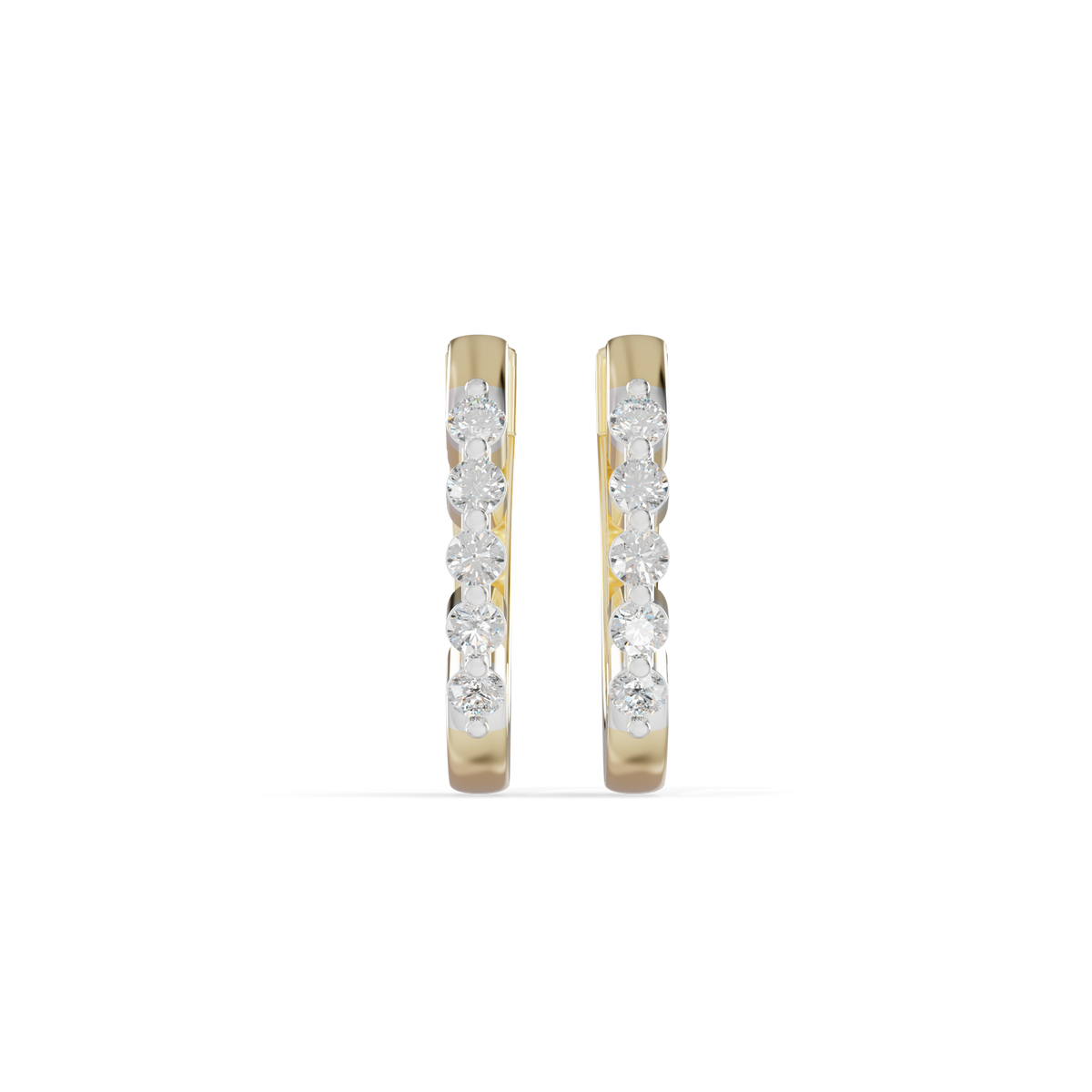 Guru Jewel's Diamond-Studded Oval Hoop with Scalloped Detailing  Earrings for Her