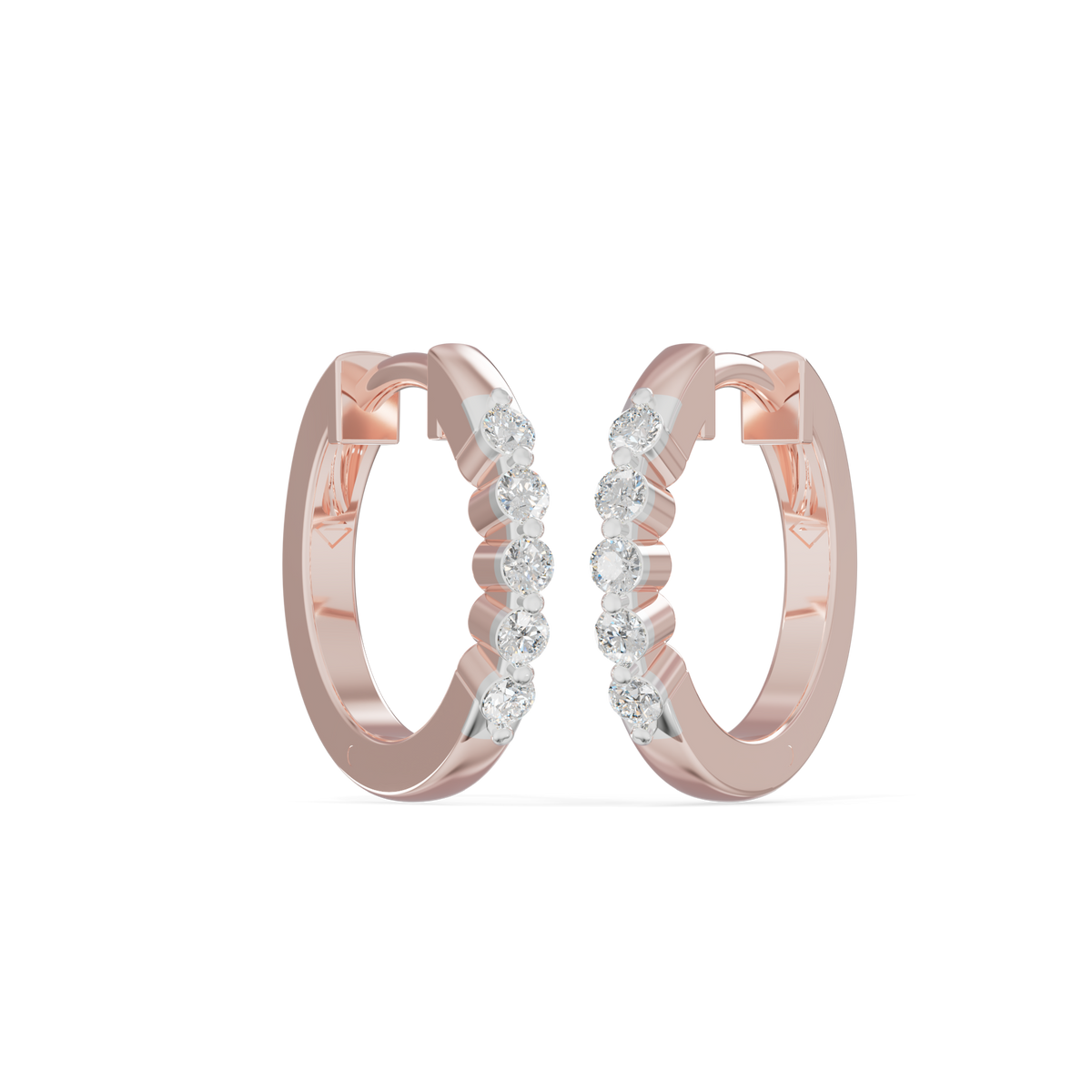 Guru Jewel's Diamond-Studded Oval Hoop with Scalloped Detailing  Earrings for Her