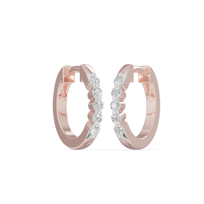 Guru Jewel's Diamond-Studded Oval Hoop with Scalloped Detailing  Earrings for Her