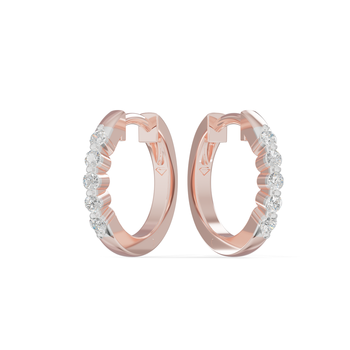Guru Jewel's Diamond-Studded Oval Hoop with Scalloped Detailing  Earrings for Her