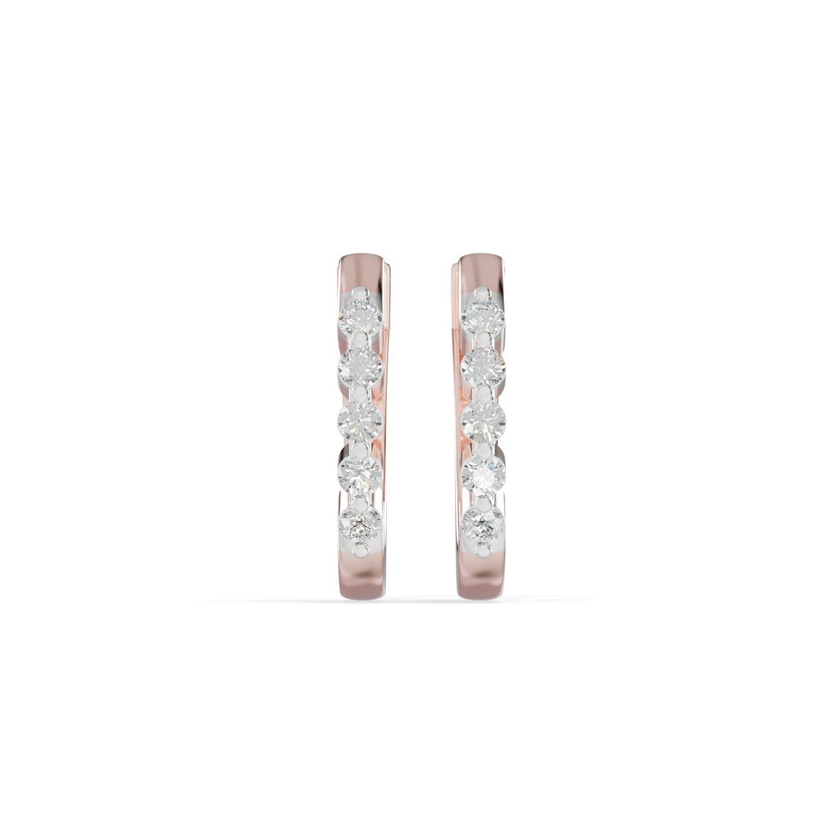Guru Jewel's Diamond-Studded Oval Hoop with Scalloped Detailing  Earrings for Her