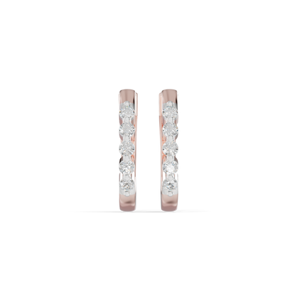 Guru Jewel's Diamond-Studded Oval Hoop with Scalloped Detailing  Earrings for Her