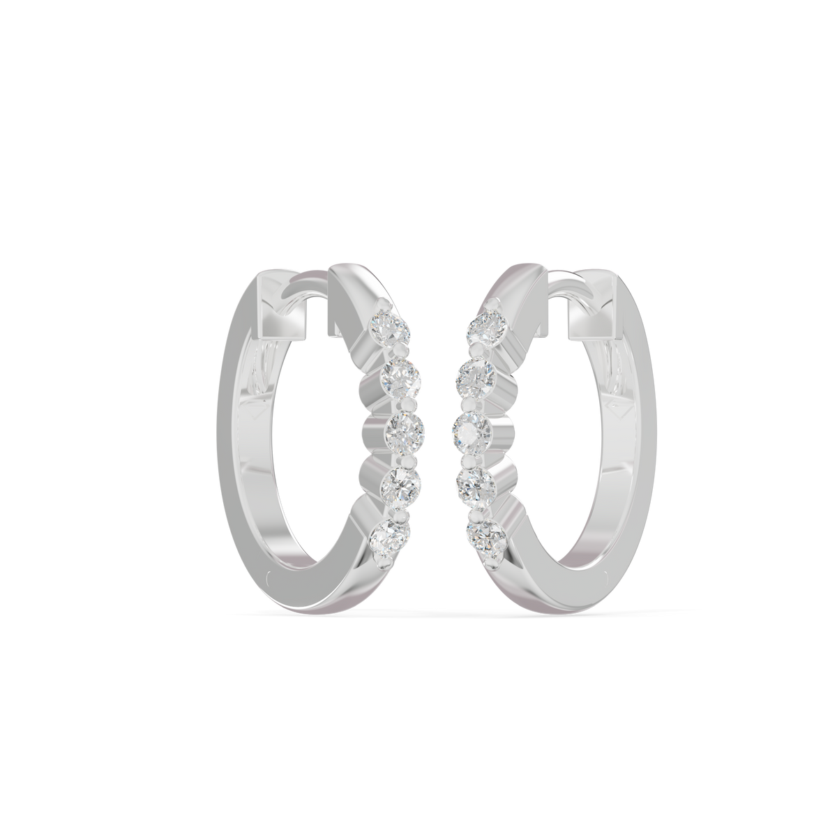 Guru Jewel's Diamond-Studded Oval Hoop with Scalloped Detailing  Earrings for Her