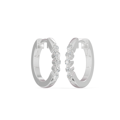 Guru Jewel's Diamond-Studded Oval Hoop with Scalloped Detailing  Earrings for Her