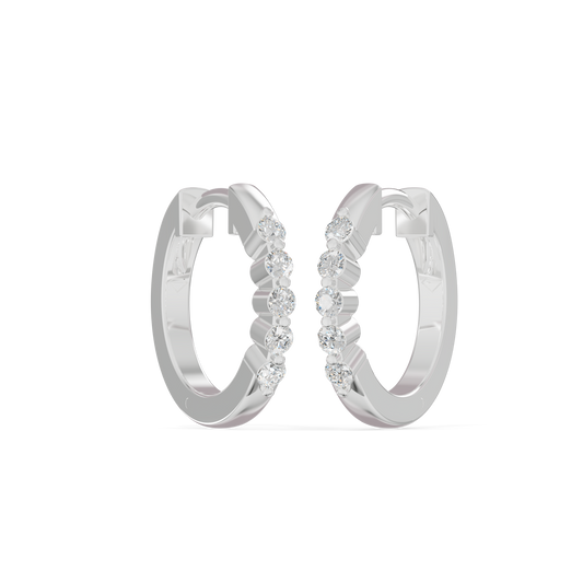 Guru Jewel's Diamond-Studded Oval Hoop with Scalloped Detailing  Earrings for Her