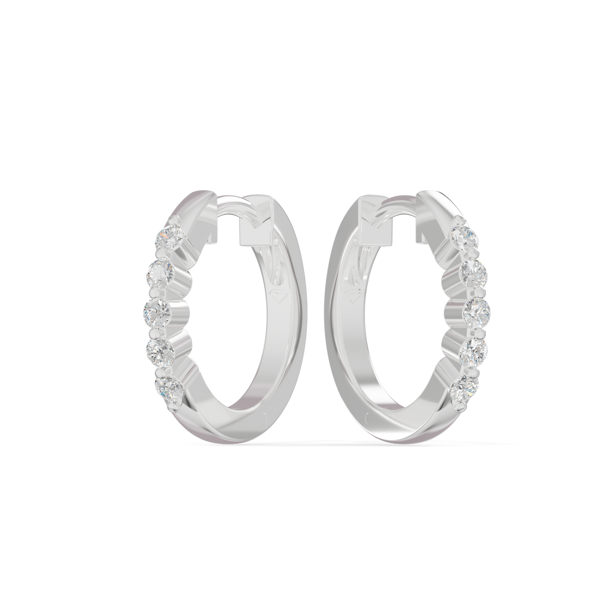 Guru Jewel's Diamond-Studded Oval Hoop with Scalloped Detailing  Earrings for Her