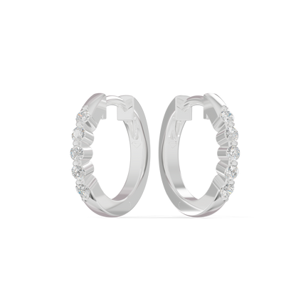 Guru Jewel's Diamond-Studded Oval Hoop with Scalloped Detailing  Earrings for Her