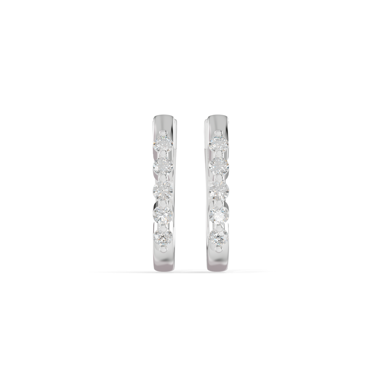 Guru Jewel's Diamond-Studded Oval Hoop with Scalloped Detailing  Earrings for Her