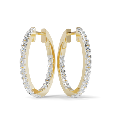 Guru Jewel's Pavé Diamond Oval Hoop Earrings for Her