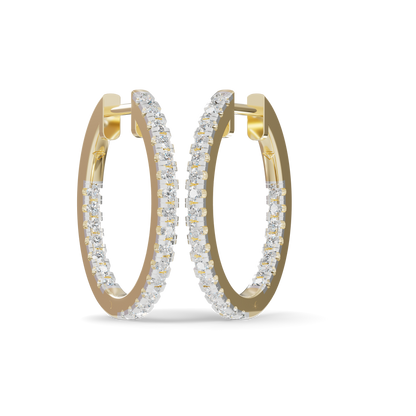 Guru Jewel's Pavé Diamond Oval Hoop Earrings for Her