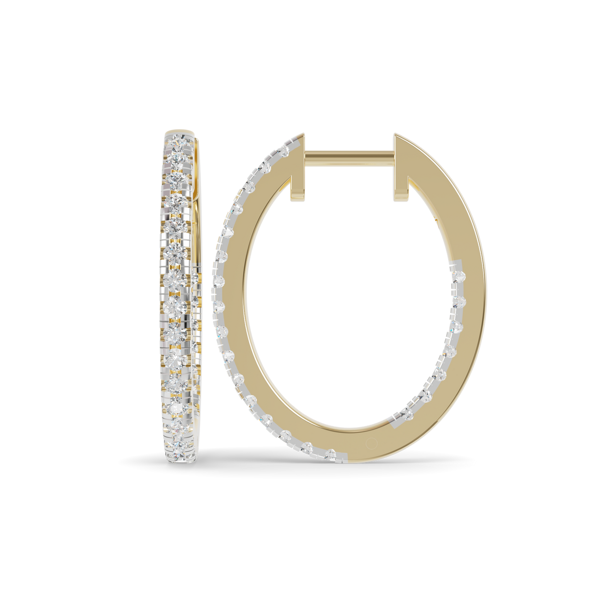 Guru Jewel's Pavé Diamond Oval Hoop Earrings for Her