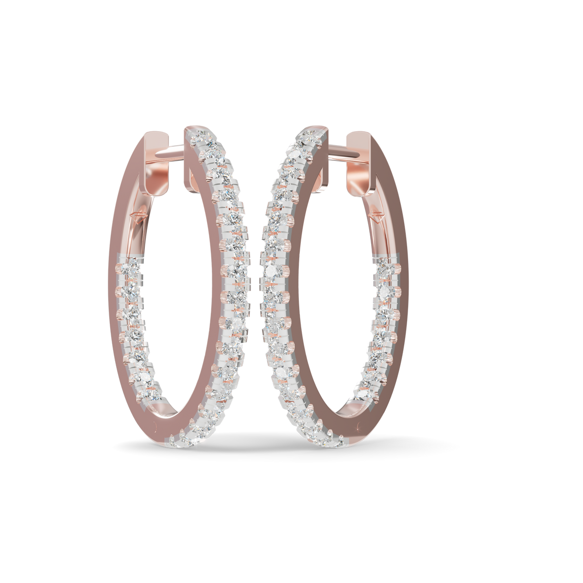 Guru Jewel's Pavé Diamond Oval Hoop Earrings for Her