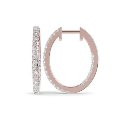 Guru Jewel's Pavé Diamond Oval Hoop Earrings for Her