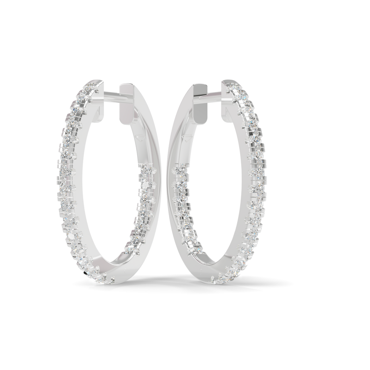 Guru Jewel's Pavé Diamond Oval Hoop Earrings for Her