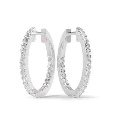 Guru Jewel's Pavé Diamond Oval Hoop Earrings for Her