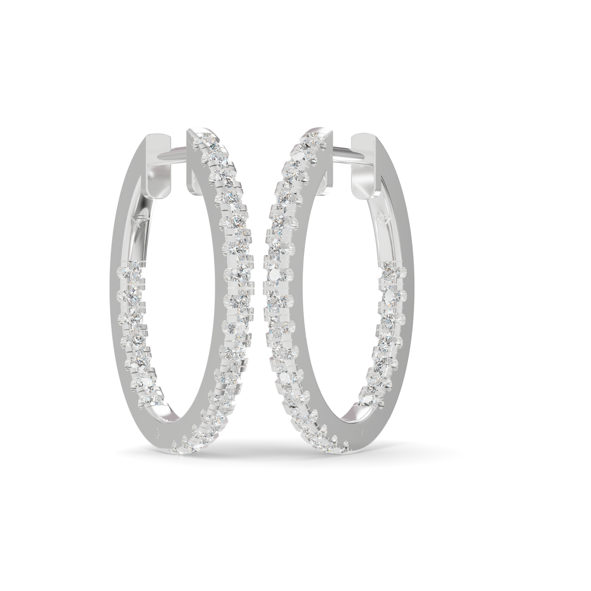 Guru Jewel's Pavé Diamond Oval Hoop Earrings for Her