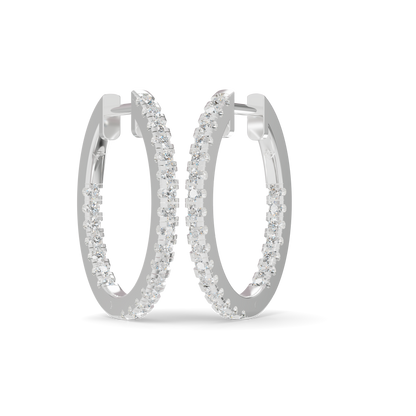 Guru Jewel's Pavé Diamond Oval Hoop Earrings for Her