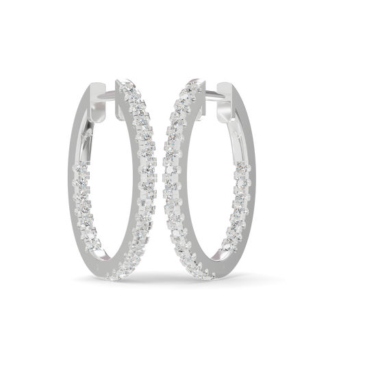 Guru Jewel's Pavé Diamond Oval Hoop Earrings for Her