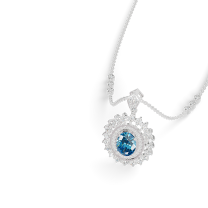 Guru Jewel's Elegantly Crafted Oval Double-Halo Pendant for Her