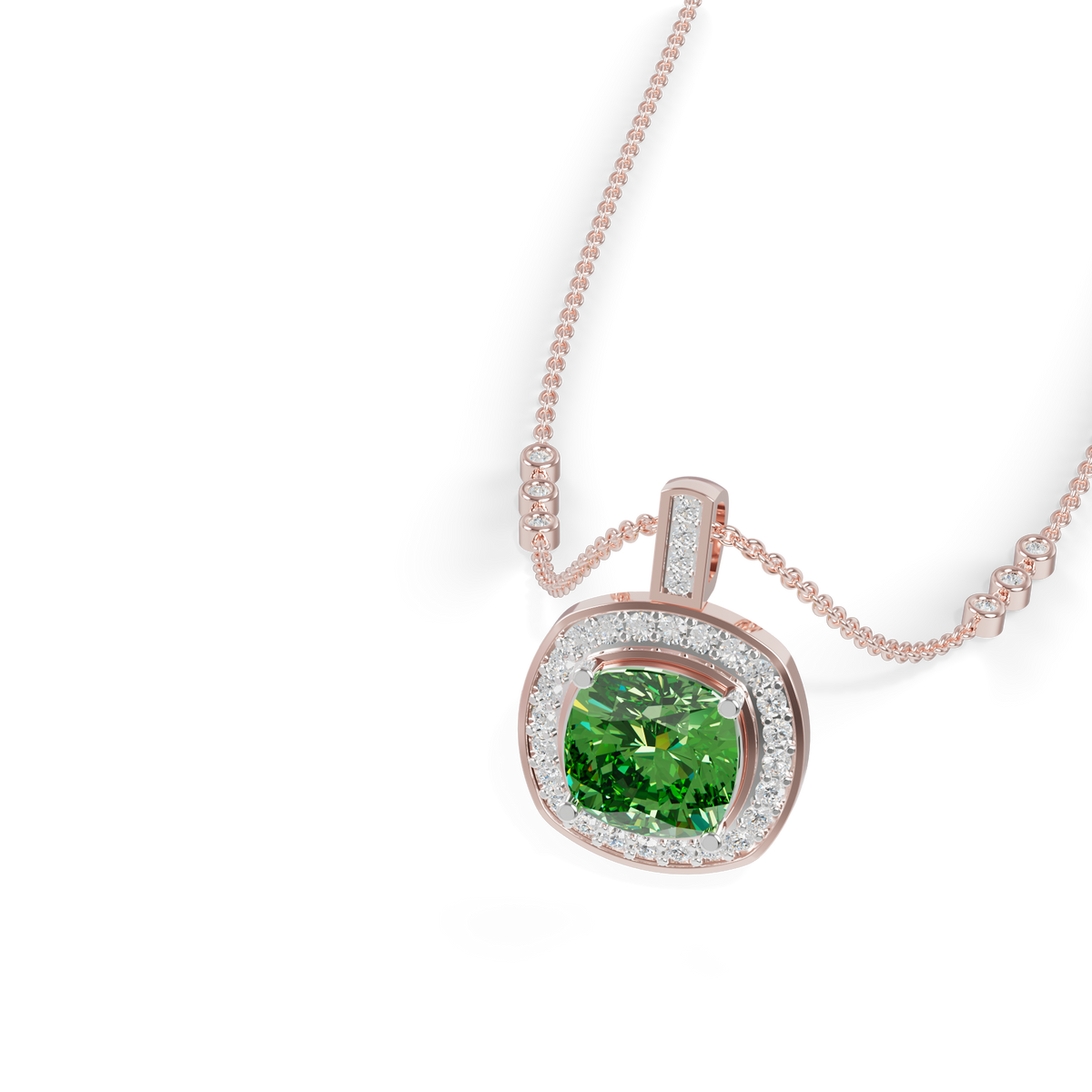Guru Jewel's Vibrant Green Cushion Gemstone Pendant for Her