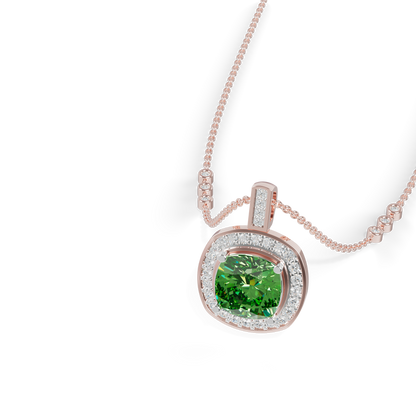 Guru Jewel's Vibrant Green Cushion Gemstone Pendant for Her