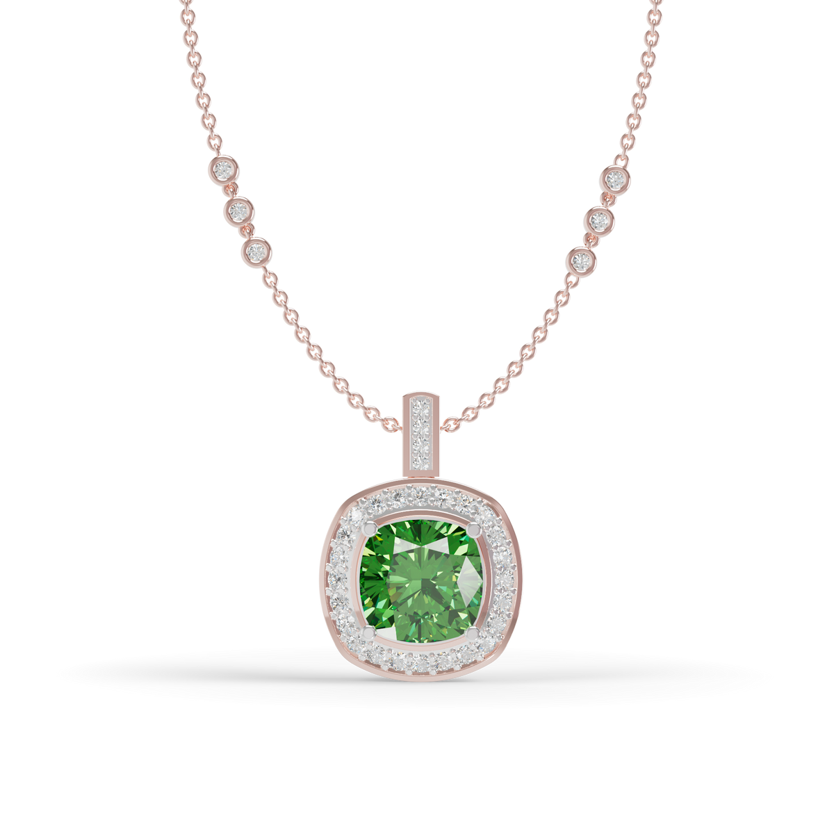 Guru Jewel's Vibrant Green Cushion Gemstone Pendant for Her