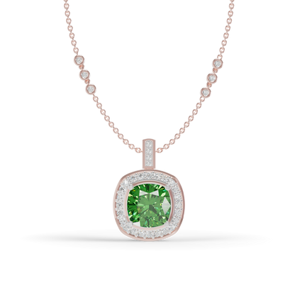 Guru Jewel's Vibrant Green Cushion Gemstone Pendant for Her