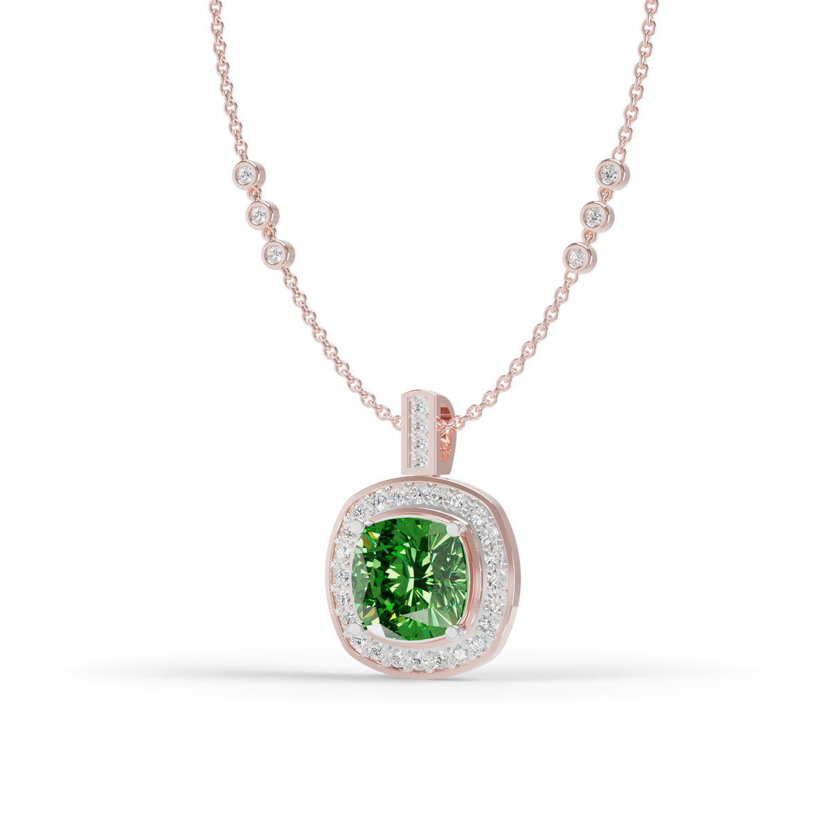 Guru Jewel's Vibrant Green Cushion Gemstone Pendant for Her