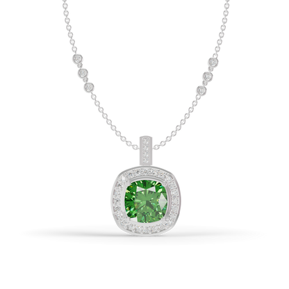 Guru Jewel's Vibrant Green Cushion Gemstone Pendant for Her