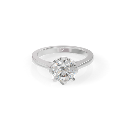 Beautiful 925 Silver Solitaire Studded Ladies Ring For Her