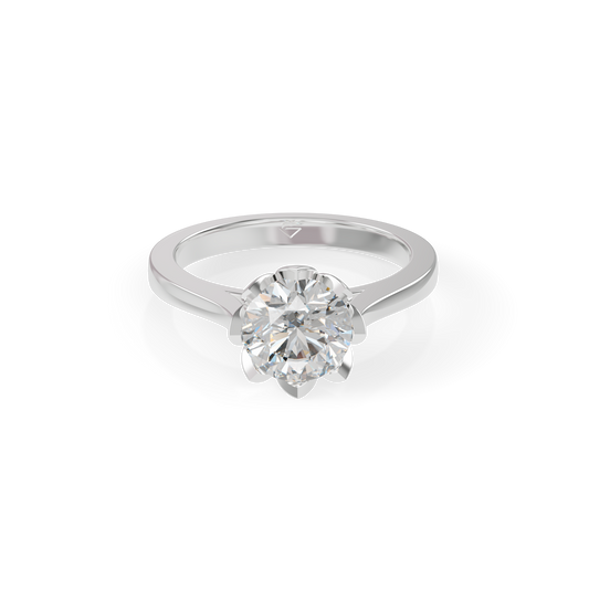 Beautiful 925 Silver Solitaire Studded Ladies Ring For Her