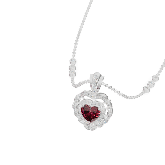 Guru Jewel's Romantic Crimson Heart Gemstone Pendant for Her