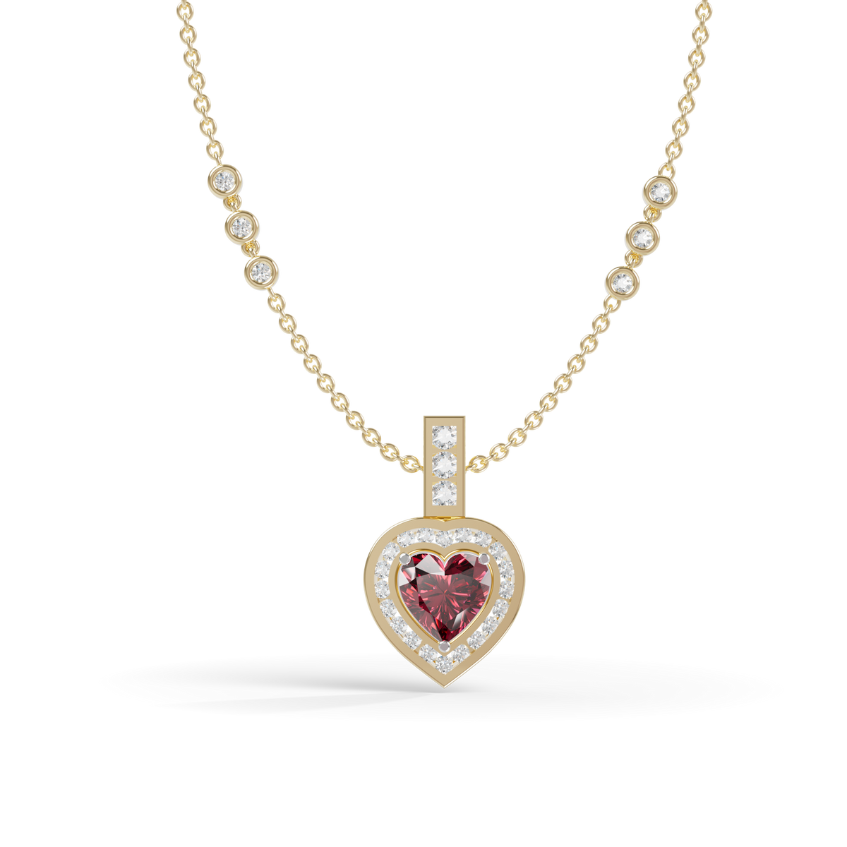 Guru Jewel's Romantic Red Heart-Shaped Gemstone Pendant for Her
