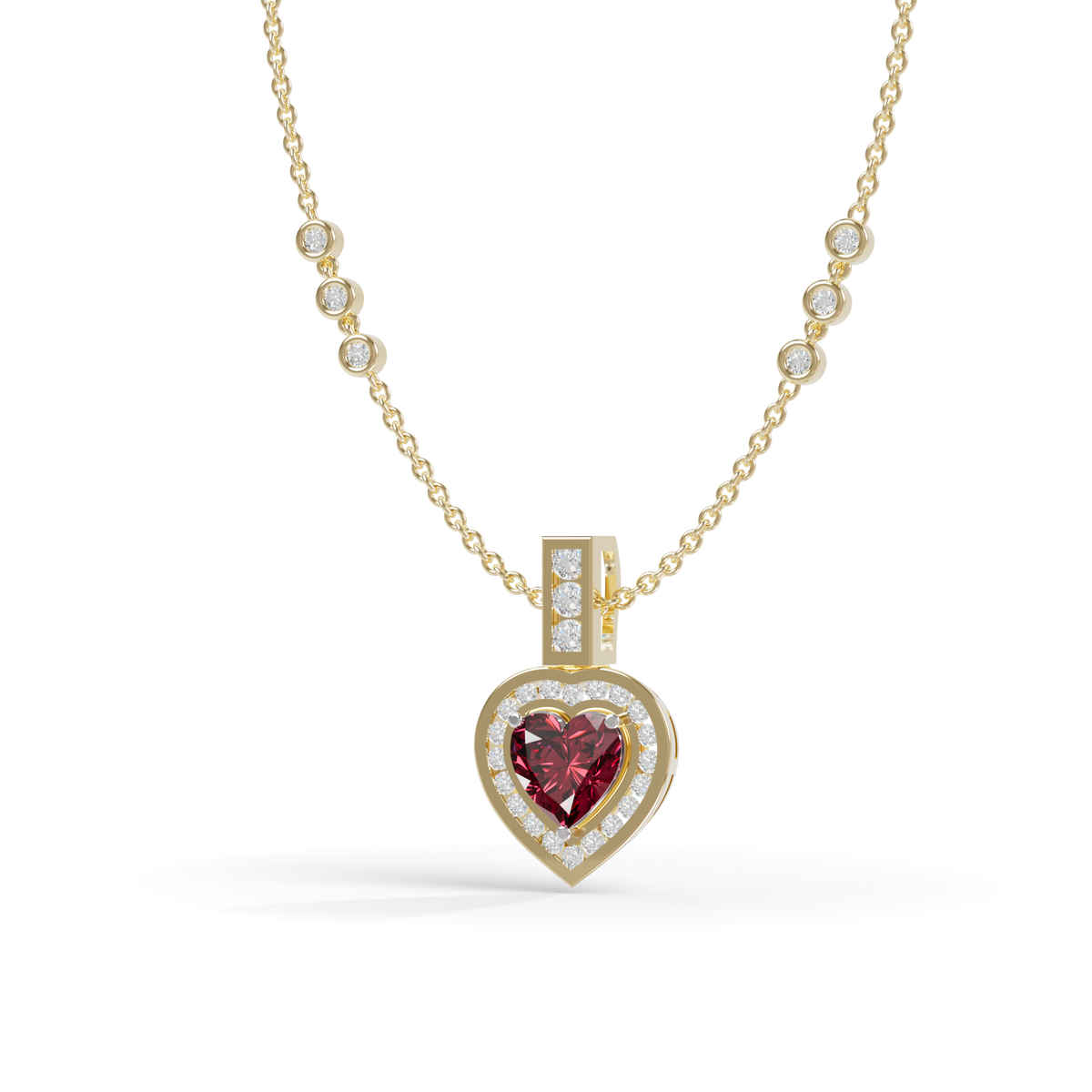 Guru Jewel's Romantic Red Heart-Shaped Gemstone Pendant for Her