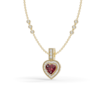 Guru Jewel's Romantic Red Heart-Shaped Gemstone Pendant for Her